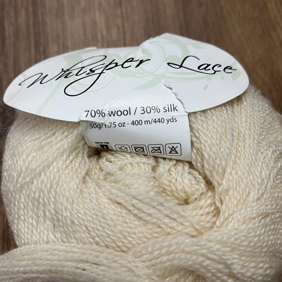 Whisper Lace Wool/ Silk Natural Fiber Ivory Yarn - Picture 2 of 6